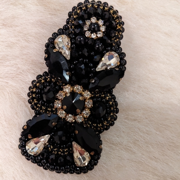 Black Crystal Rhinestone Statement Earrings- Prom, Wedding Guest, Homecoming - Picture 4 of 4